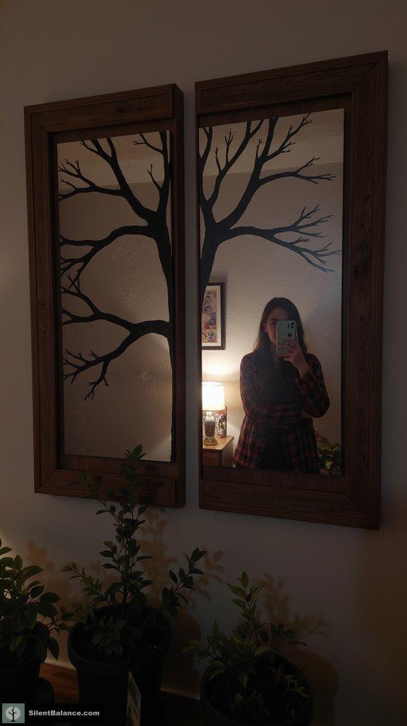 framed tree silhouette artwork