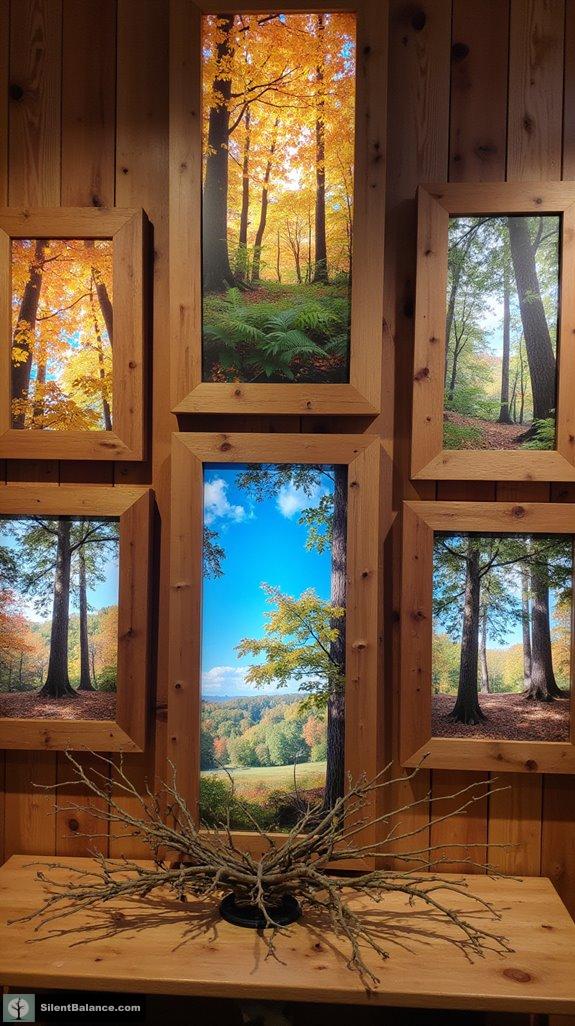 framed woodland art decor