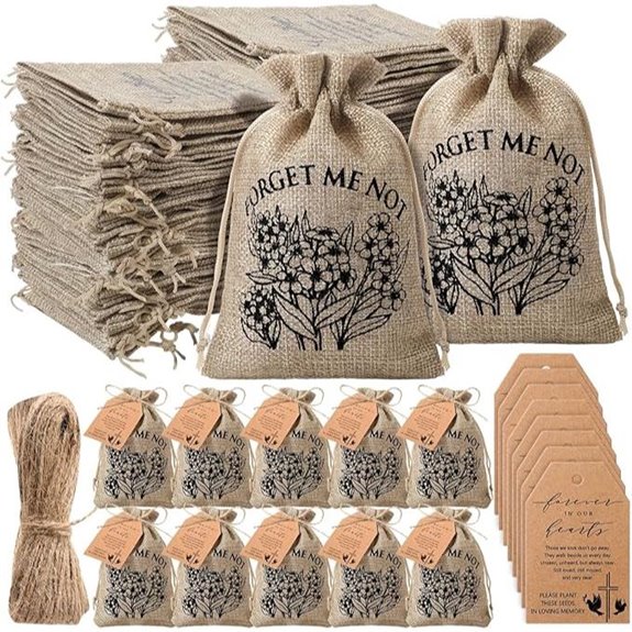 Tanlade Funeral Favor Burlap Seed Packet (50 Packs)