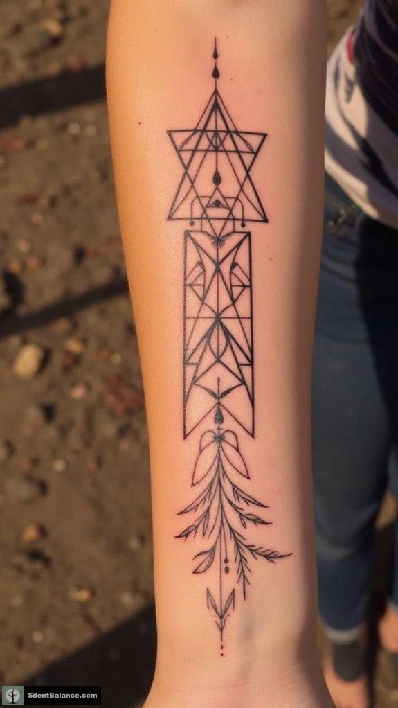 geometric abstract tree tattoos