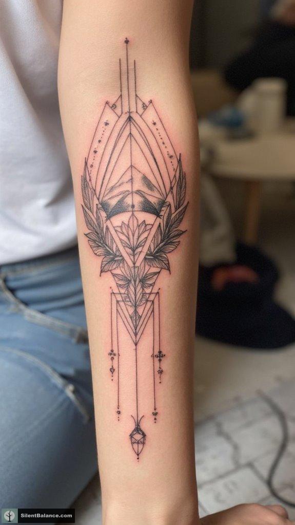 geometric nature tattoo fusion