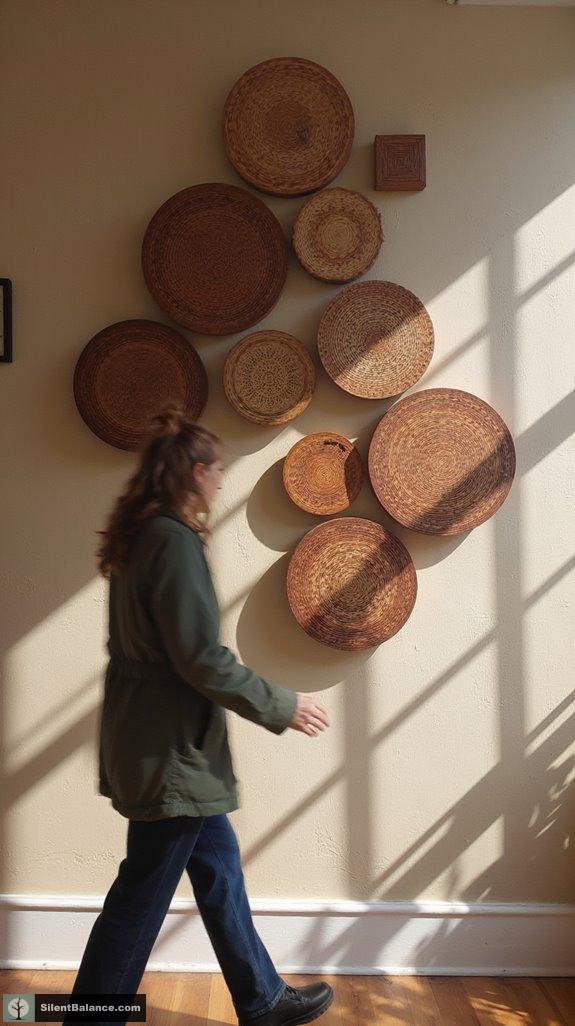 geometric wood disc arrangement