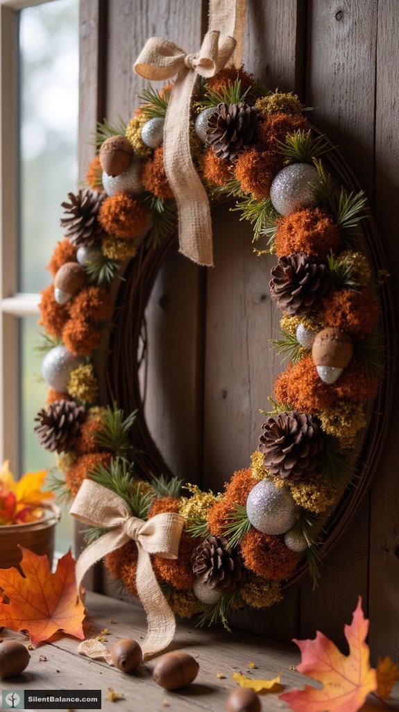glittered pinecone wreath elegance
