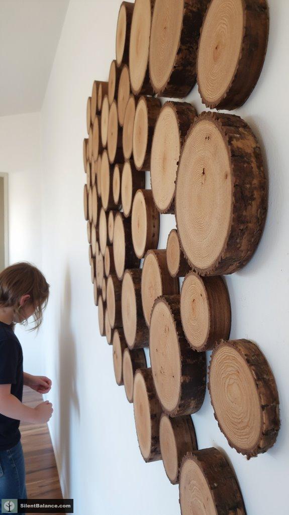 gradient wood slice decor