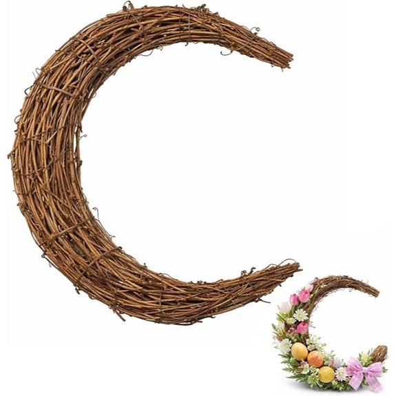 Grapevine Moon Wreath for Front Door and Decor