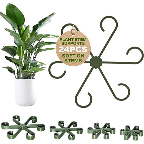 Forest Green Plant Supports 24 Pieces Reusable