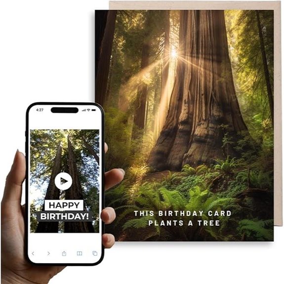 Eco-Friendly Redwood Tree Birthday Card with Video