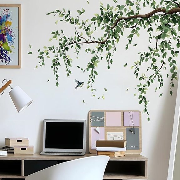 Green Tree Branch Wall Art Stickers