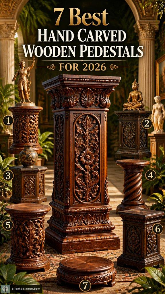 hand carved wooden pedestals