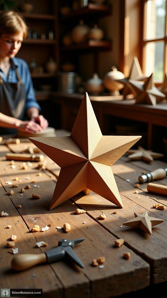 handcrafted rustic star toppers