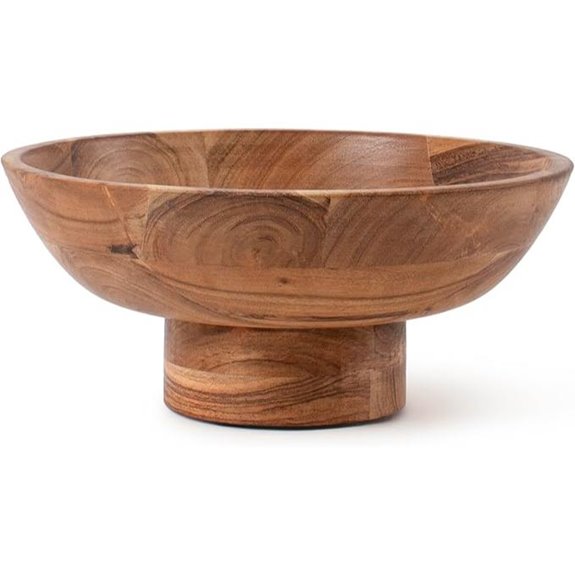 Luxe Designs Handcrafted Wooden Footed Fruit Bowl
