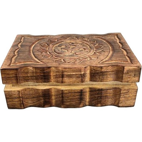 Wooden Jewelry Box with Om Design Handcrafted Organizer