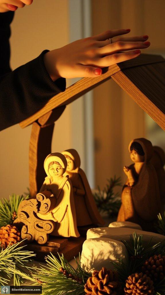 handcrafted wooden nativity scenes