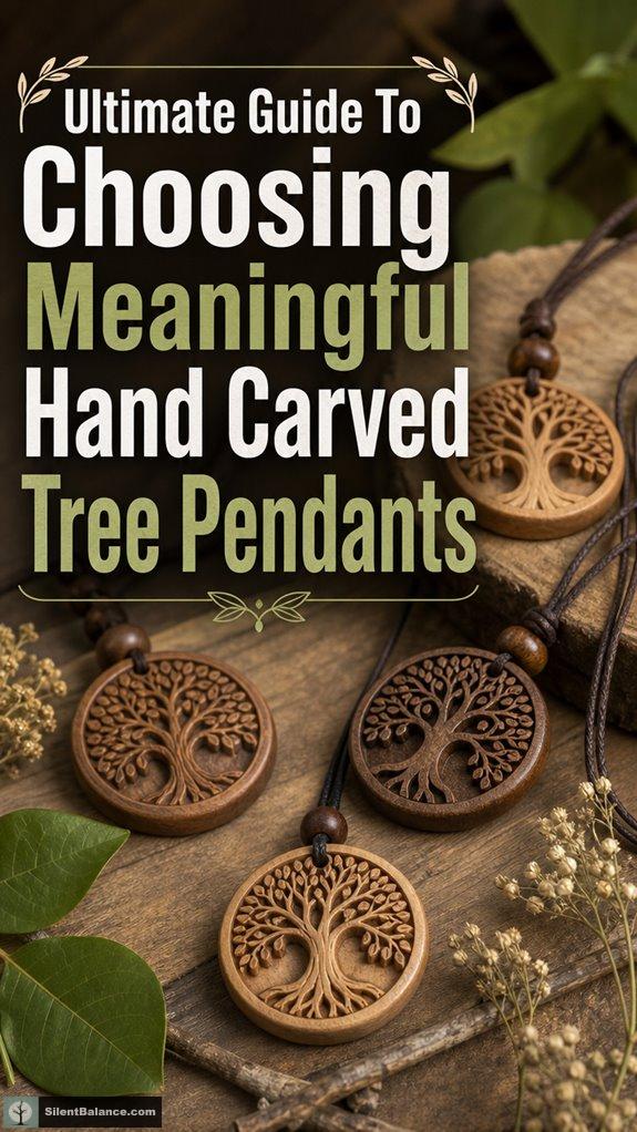 handcrafted wooden tree pendants