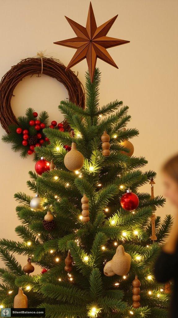 handcrafted wooden tree toppers
