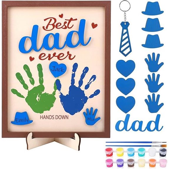 Aodaer Dad Handprint Kit & Keychain Gift Set
