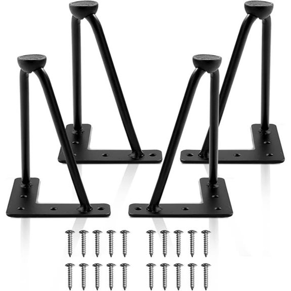 8-Inch Heavy Duty Metal Hairpin Legs (Set of 4)