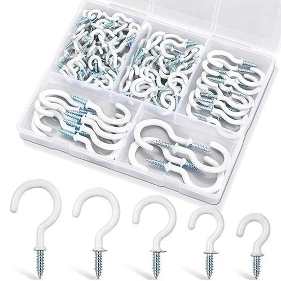 110Pcs Heavy Duty Vinyl Coated Screw Hooks Set