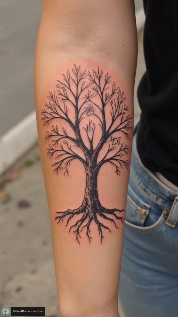 heritage themed tree tattoo art