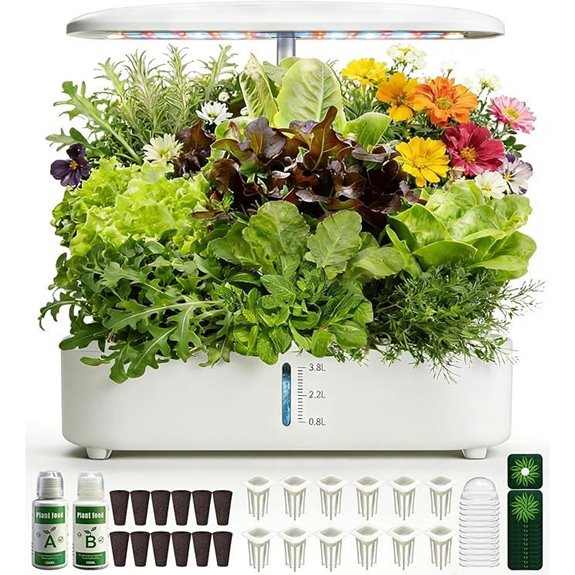 Indoor Hydroponic Herb Garden Kit with LED Light