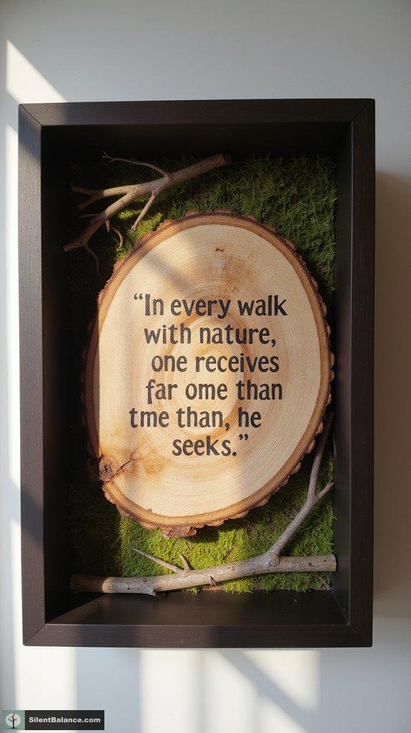 inspiring nature quote decor