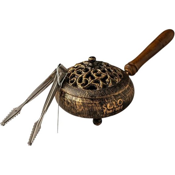 Iron Charcoal Burner with Lid and Handle