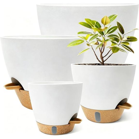 4-Pack Large Self-Watering Indoor Plant Pots