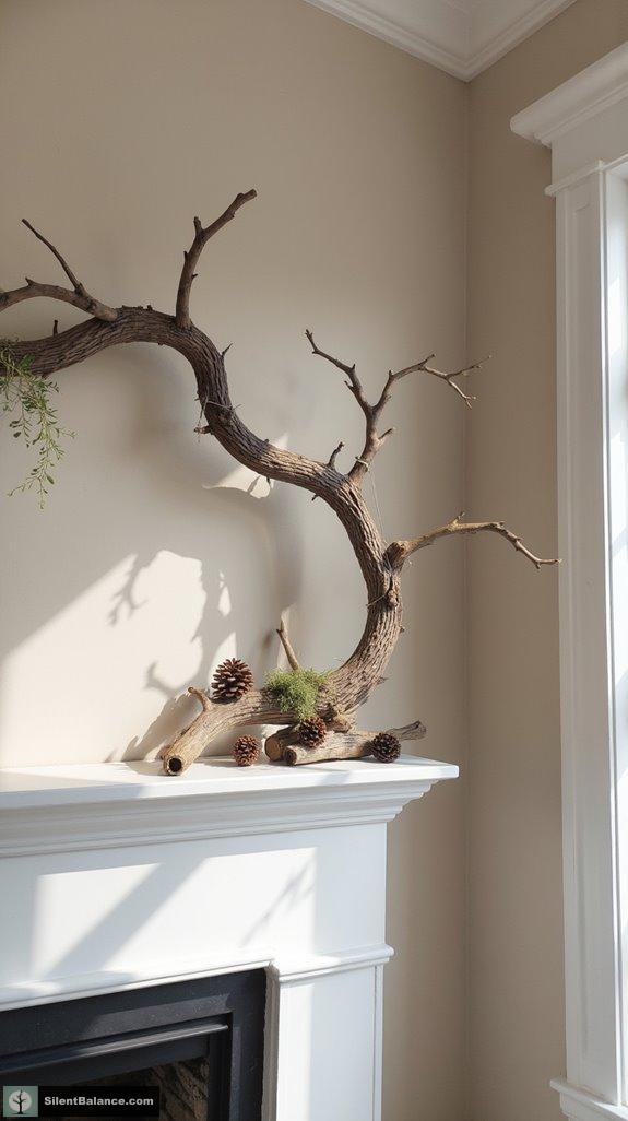 layered natural driftwood art