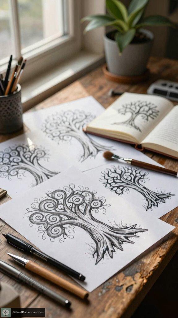 layered natural textured symbolism