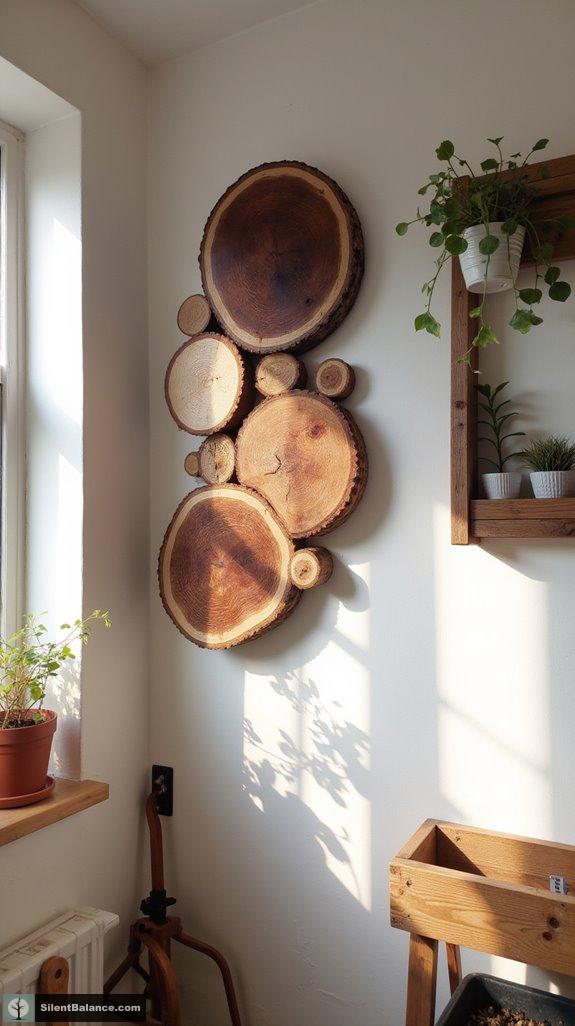 layered wood slice aesthetics