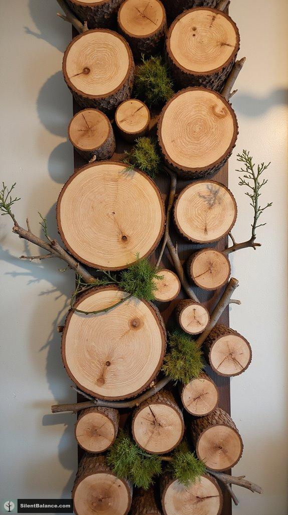 layered wood slice arrangements