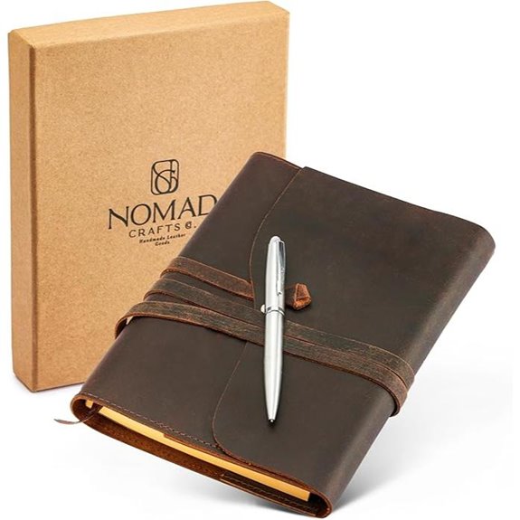 Leather Refillable Travel Journal with Pen (A5)