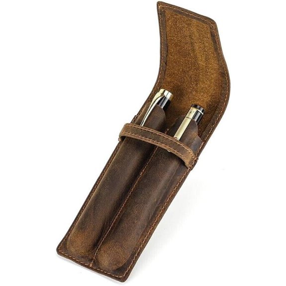 Genuine Leather Pen Holder with 2 Slots