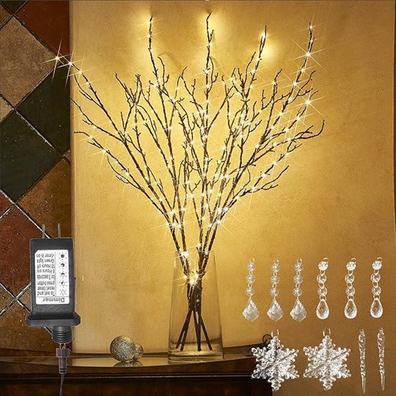 LITBLOOM Lighted Brown Willow Branches with Fairy Lights