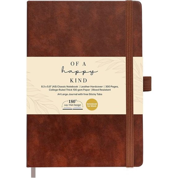 Lined Leather Journal Notebook A5 Hardcover 300 Pages