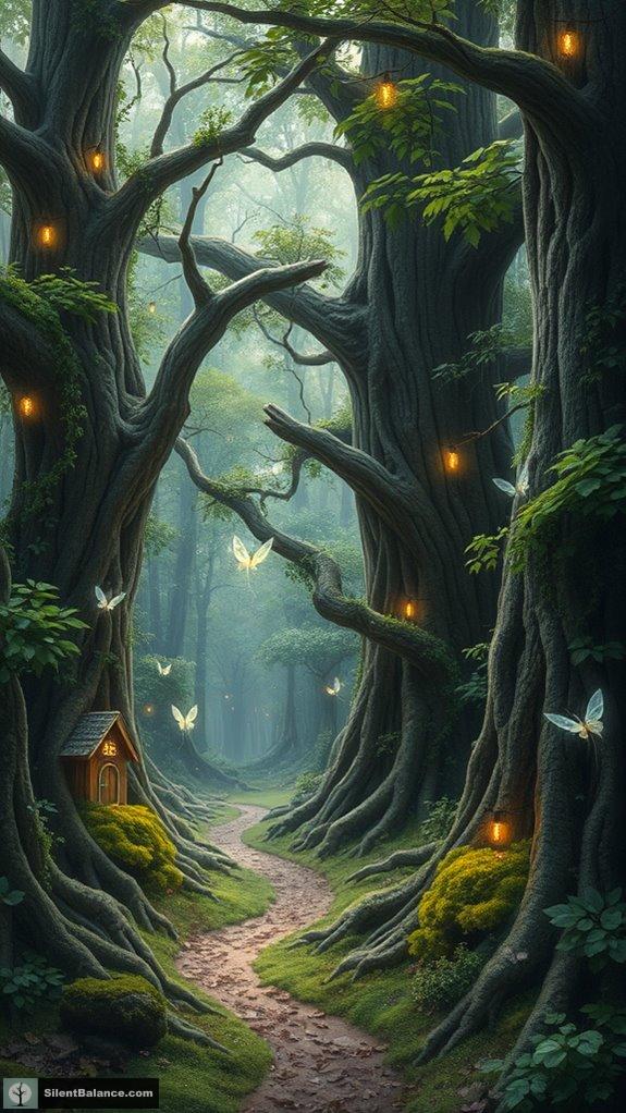 magical fairies in woods