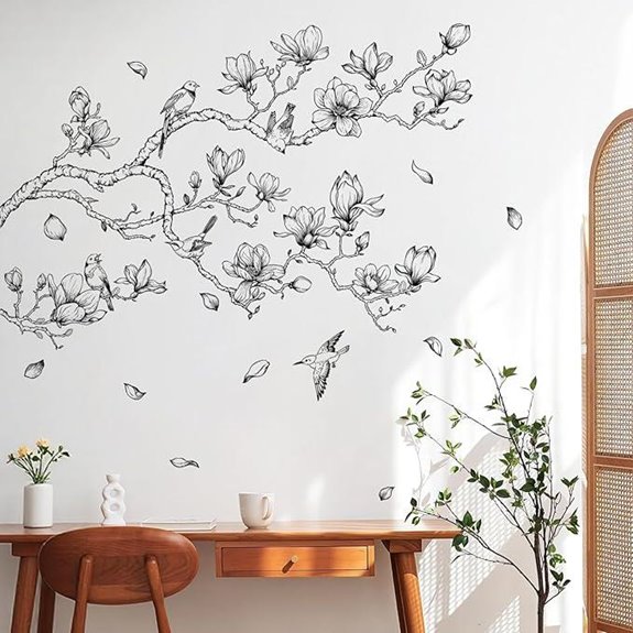 Supzopne Magnolia Tree Wall Decal for Home Decor