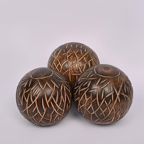 Samhita Mango Wood Decorative Balls Set of 3