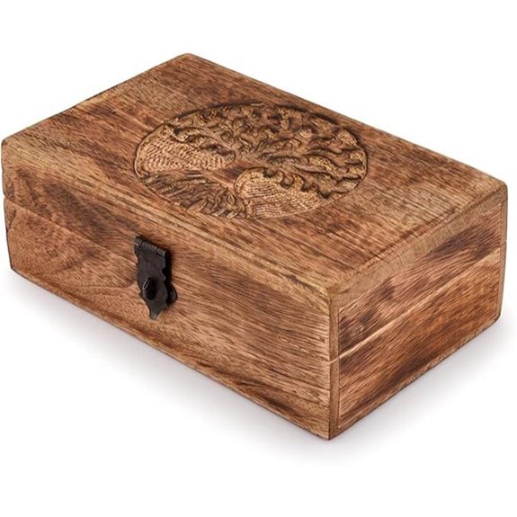 Samhita Mango Wood Tree of Life Jewelry Box
