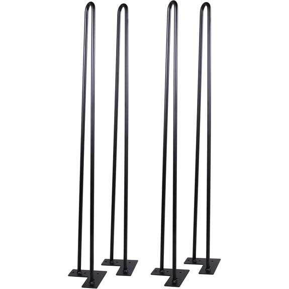 Matte Black Industrial DIY Table Legs Set of 4