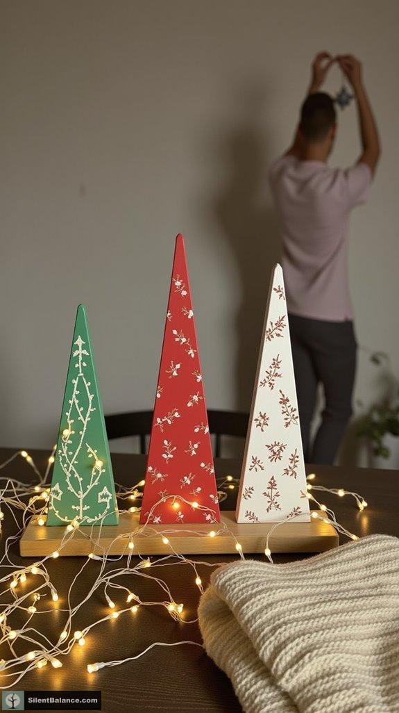 meaningful painted wooden trees