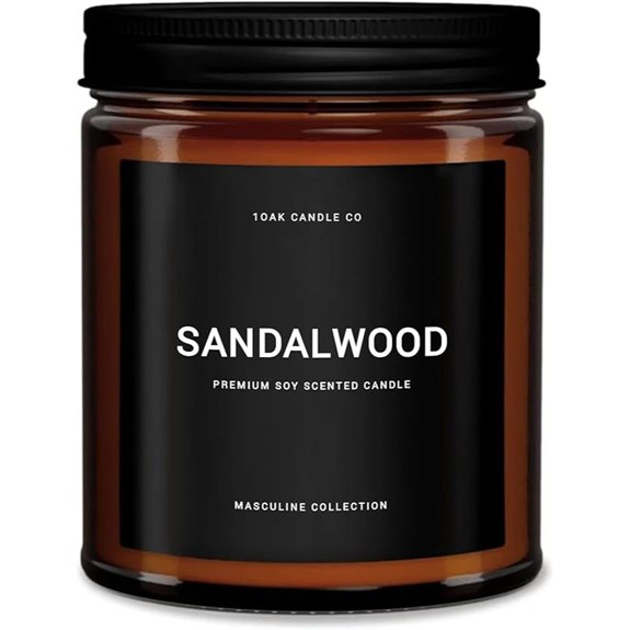 Mens Sandalwood Scented Candle for Home