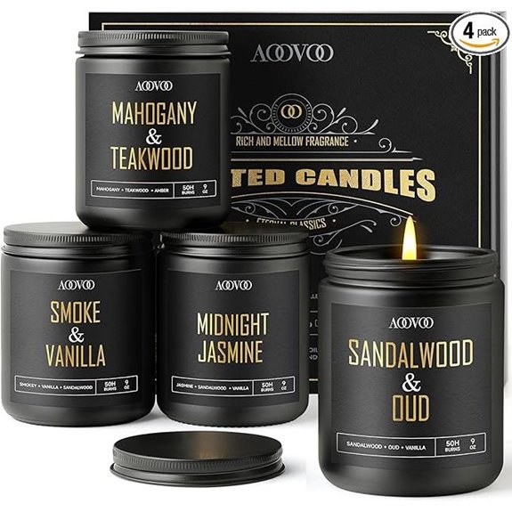 AOOVOO Men’s Scented Candle Set (4 Pack)