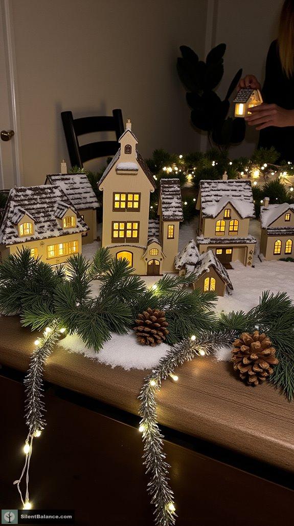 mini wooden christmas village