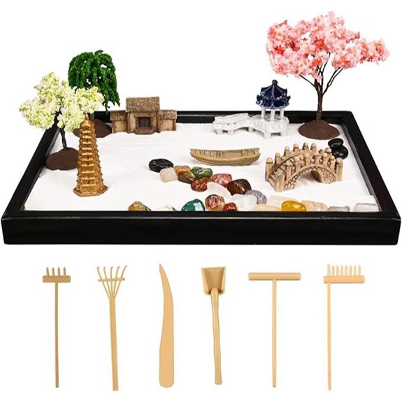 Mini Zen Garden with Sand and Accessories