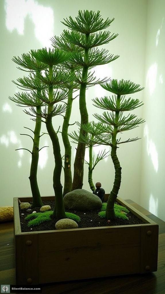 miniature ecosystem with trees