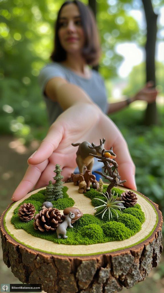miniature forest scene crafting