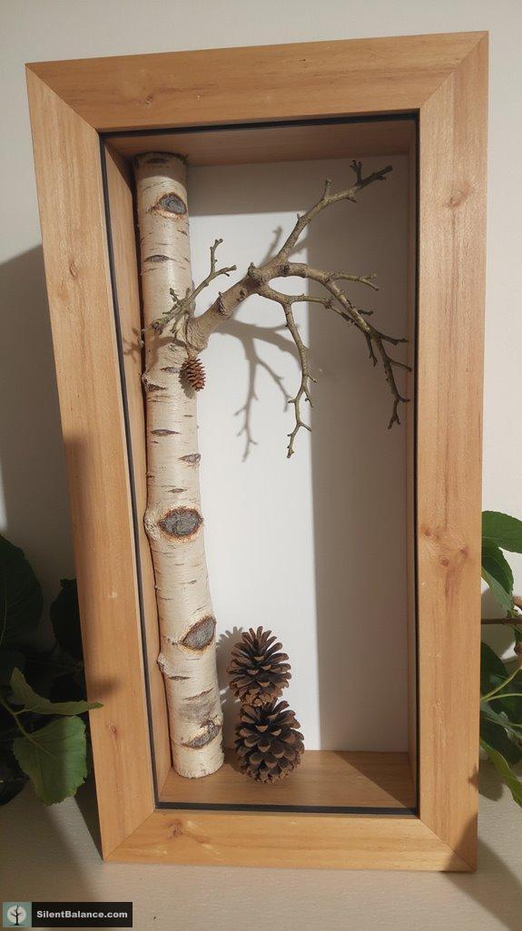 minimalist nature inspired shadow box