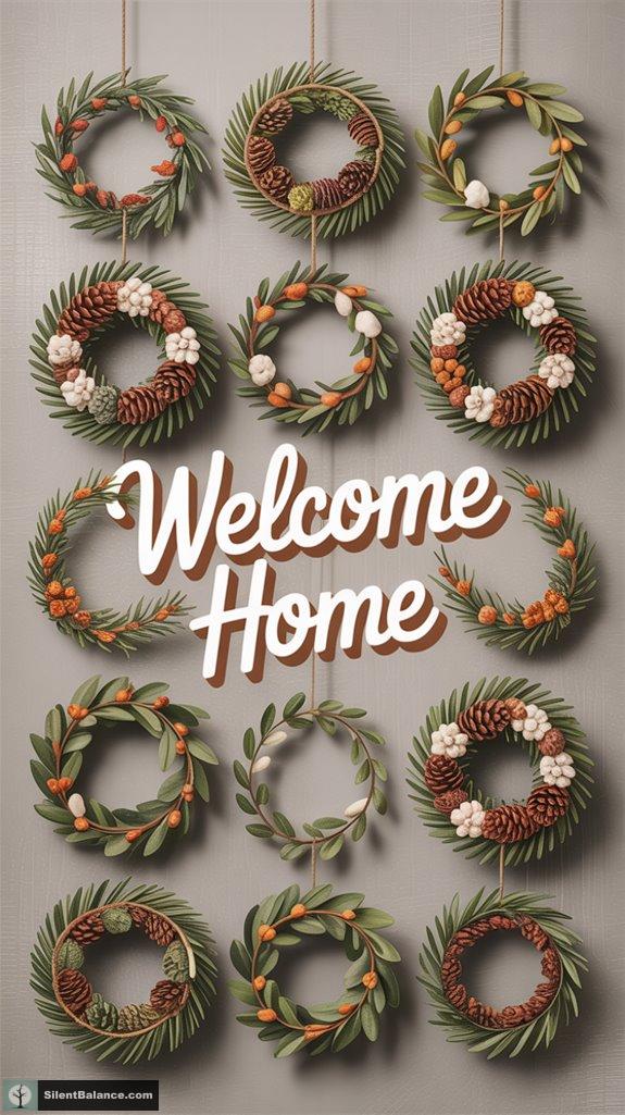 minimalist pinecone wreath designs