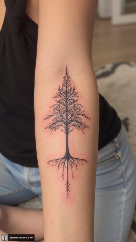 minimalist tree tattoo design